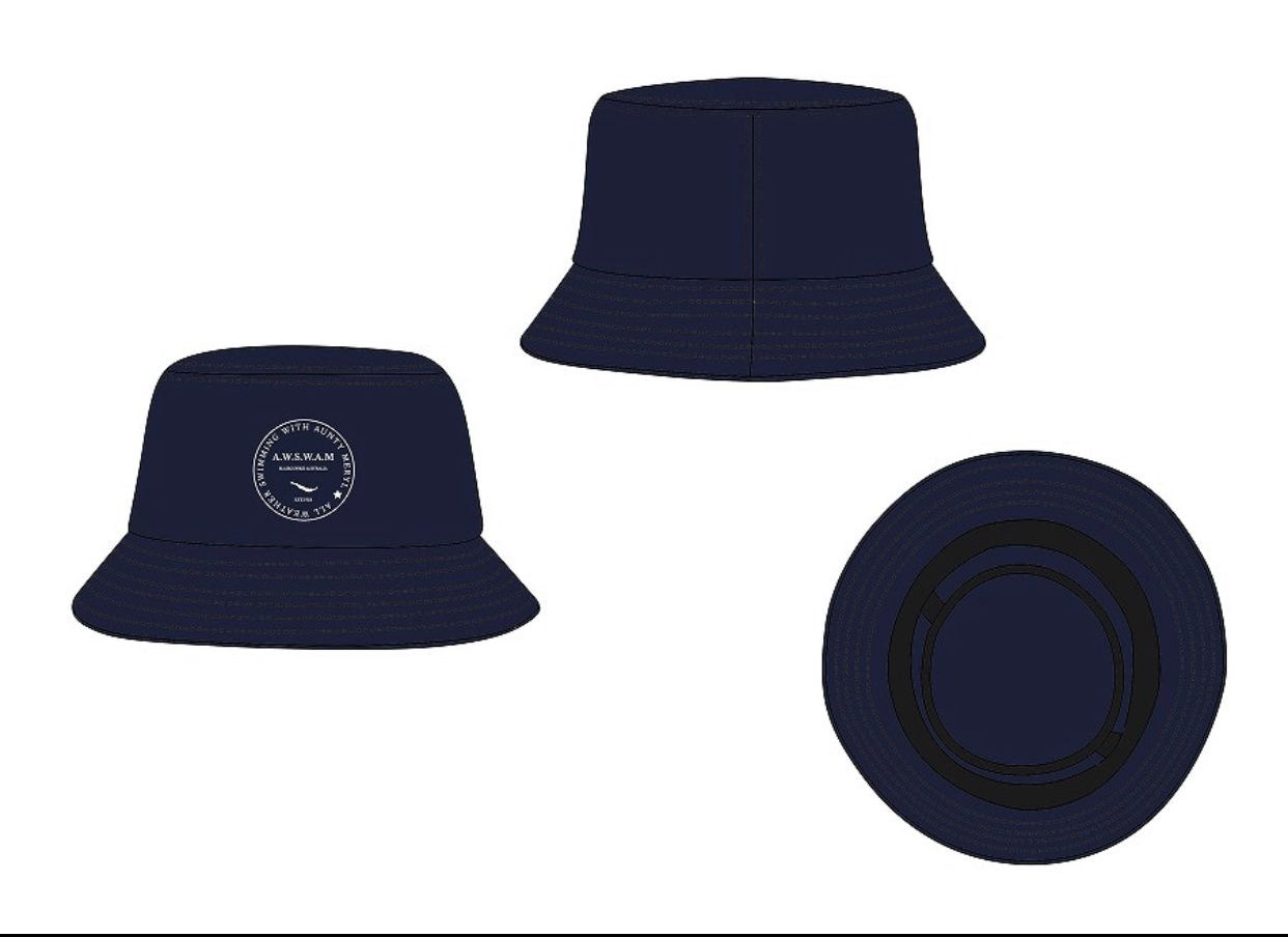 Bucket hat with woven logo badge