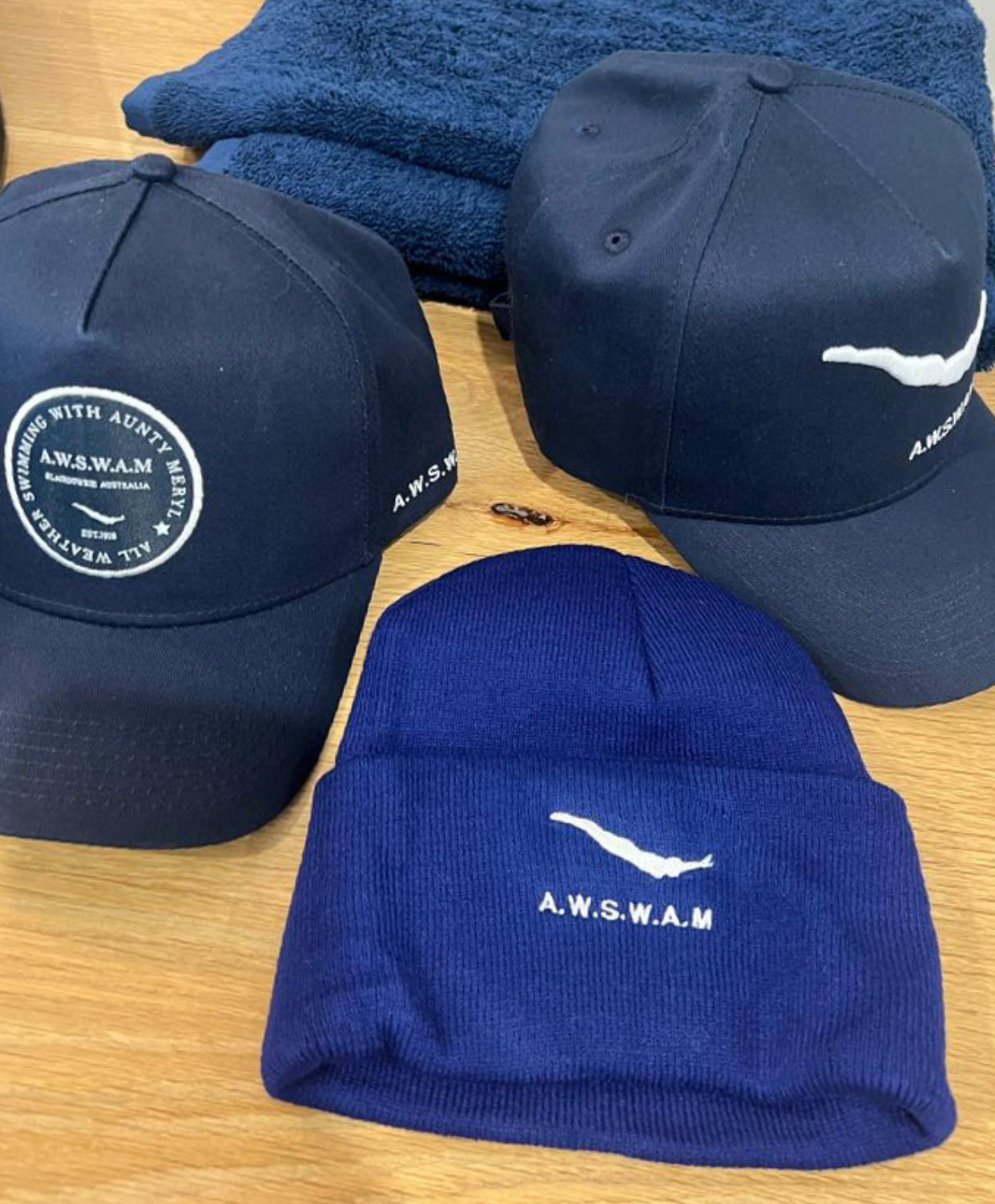 Baseball caps with woven logo